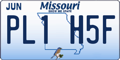 MO license plate PL1H5F