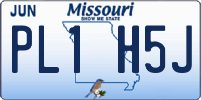 MO license plate PL1H5J