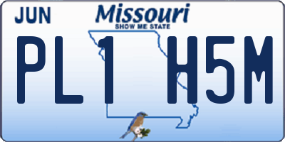 MO license plate PL1H5M