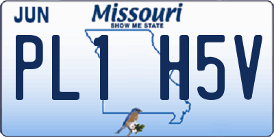 MO license plate PL1H5V