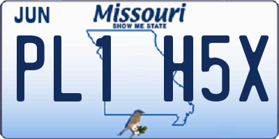 MO license plate PL1H5X