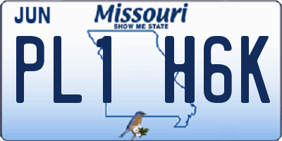 MO license plate PL1H6K