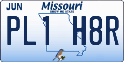 MO license plate PL1H8R