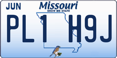 MO license plate PL1H9J