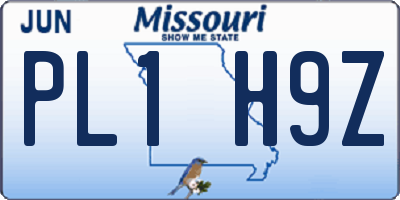 MO license plate PL1H9Z