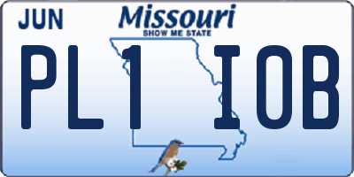 MO license plate PL1I0B