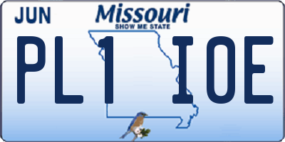 MO license plate PL1I0E