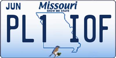 MO license plate PL1I0F