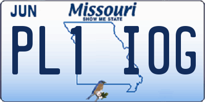 MO license plate PL1I0G