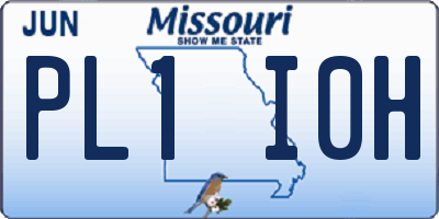 MO license plate PL1I0H