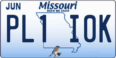 MO license plate PL1I0K