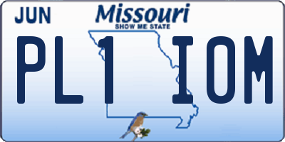 MO license plate PL1I0M