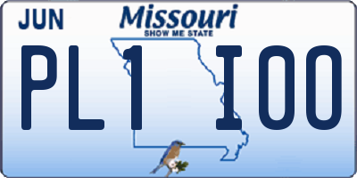 MO license plate PL1I0O