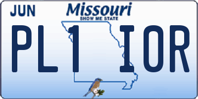 MO license plate PL1I0R