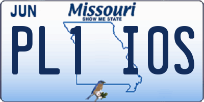 MO license plate PL1I0S