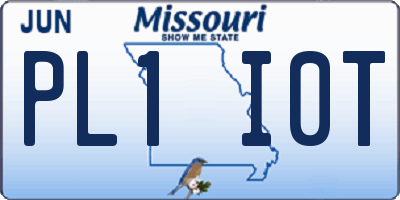 MO license plate PL1I0T