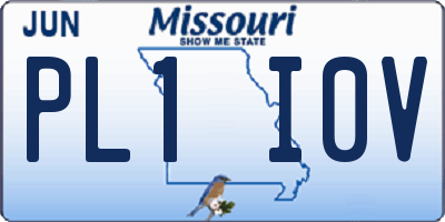 MO license plate PL1I0V
