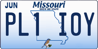 MO license plate PL1I0Y