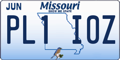 MO license plate PL1I0Z