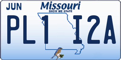 MO license plate PL1I2A