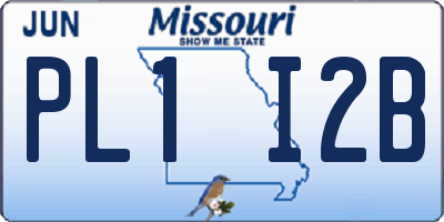 MO license plate PL1I2B