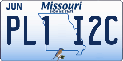 MO license plate PL1I2C