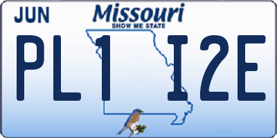 MO license plate PL1I2E