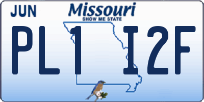 MO license plate PL1I2F