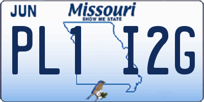MO license plate PL1I2G