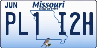 MO license plate PL1I2H