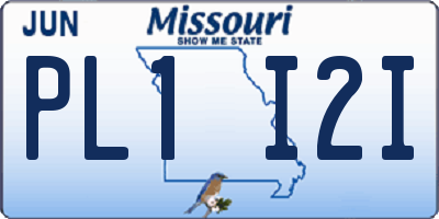 MO license plate PL1I2I