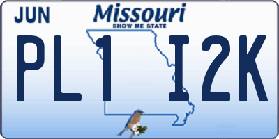 MO license plate PL1I2K