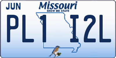 MO license plate PL1I2L