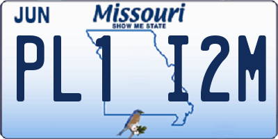MO license plate PL1I2M