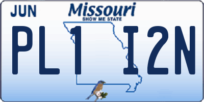 MO license plate PL1I2N