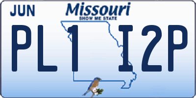 MO license plate PL1I2P
