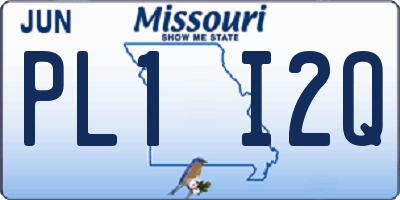 MO license plate PL1I2Q