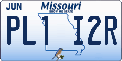 MO license plate PL1I2R