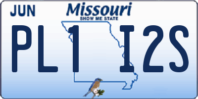 MO license plate PL1I2S