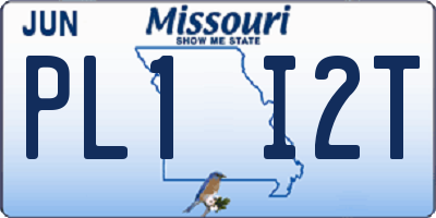 MO license plate PL1I2T