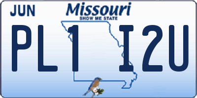 MO license plate PL1I2U