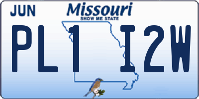 MO license plate PL1I2W