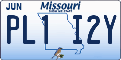 MO license plate PL1I2Y