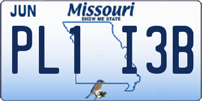 MO license plate PL1I3B