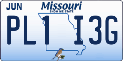 MO license plate PL1I3G