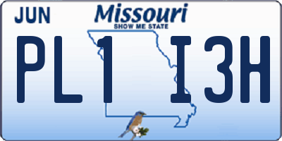 MO license plate PL1I3H