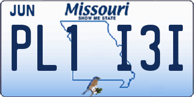 MO license plate PL1I3I