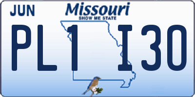 MO license plate PL1I3O