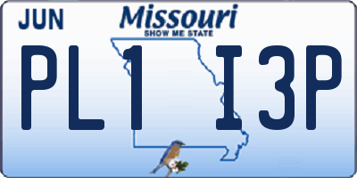 MO license plate PL1I3P