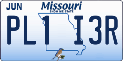 MO license plate PL1I3R